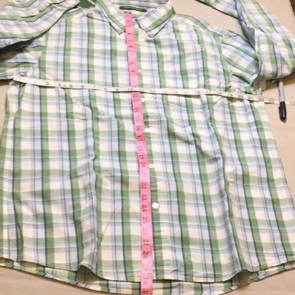 Bundle of 2 Large Shirts Long & Short Plaid Stripe - Picture 5 of 7